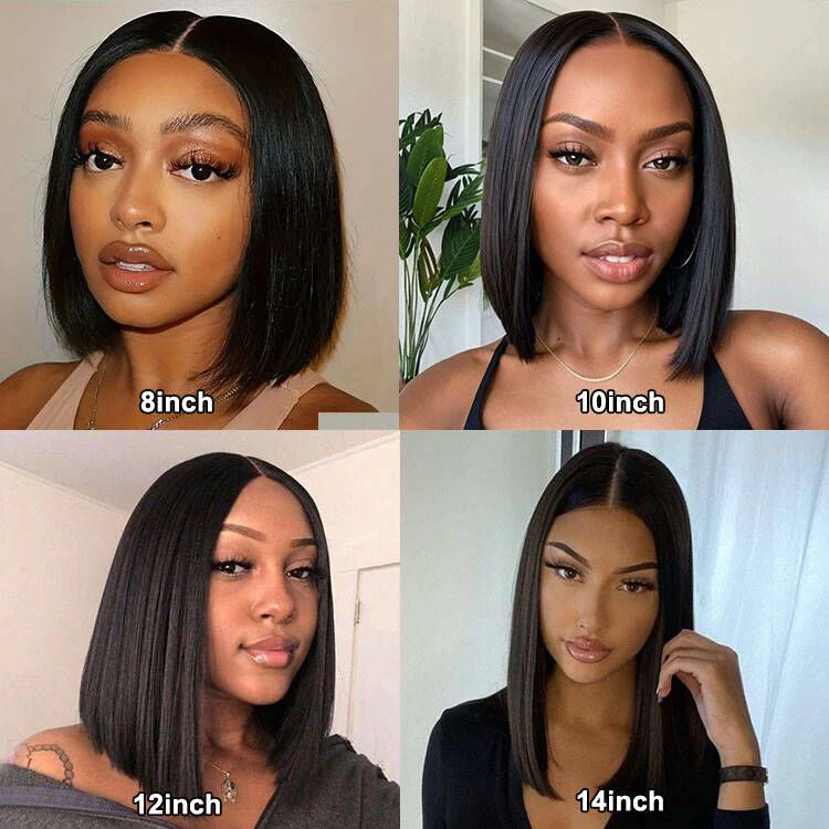 13x1 T Part Short Bob Lace Front Wigs Human Hair Straight Bob Wig - Image 3