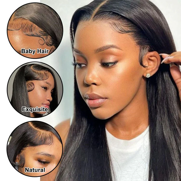 Superlove Lightning Deal 13x6 Straight Human Hair HD Transparent Lace Front Wig - Image 4