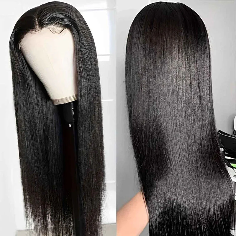 4x4 Lace Closure Wig for Black Women Straight Malaysian Human hair Pre Plucked with Baby Hair - Image 5
