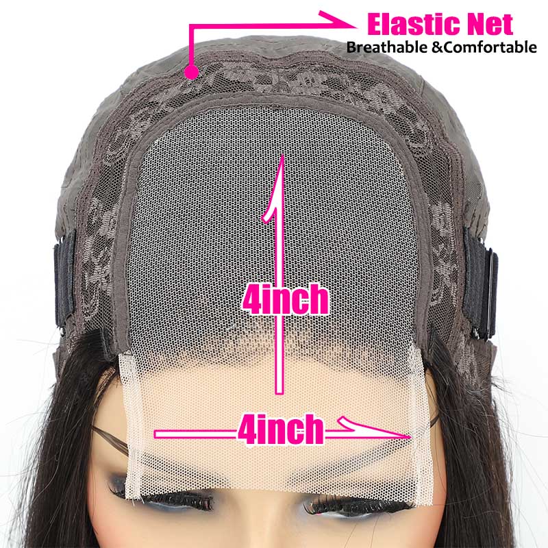 4x4 Lace Closure Wig for Black Women Straight Malaysian Human hair Pre Plucked with Baby Hair - Image 6