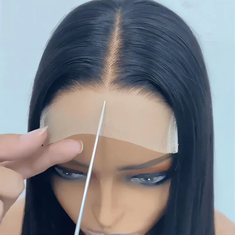 Glueless 4x4 Lace Closure Pre Plucked Straight Wigs - Image 6