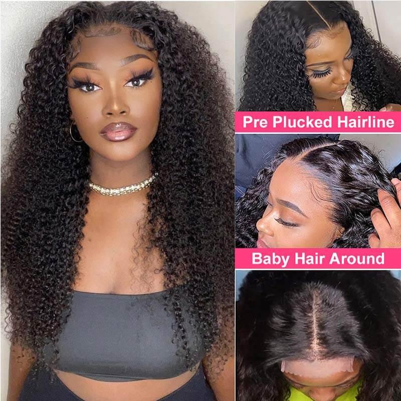 Curly Indian Human Hair Wig 4x4 HD Transparent Lace Wigs for Women - Image 3