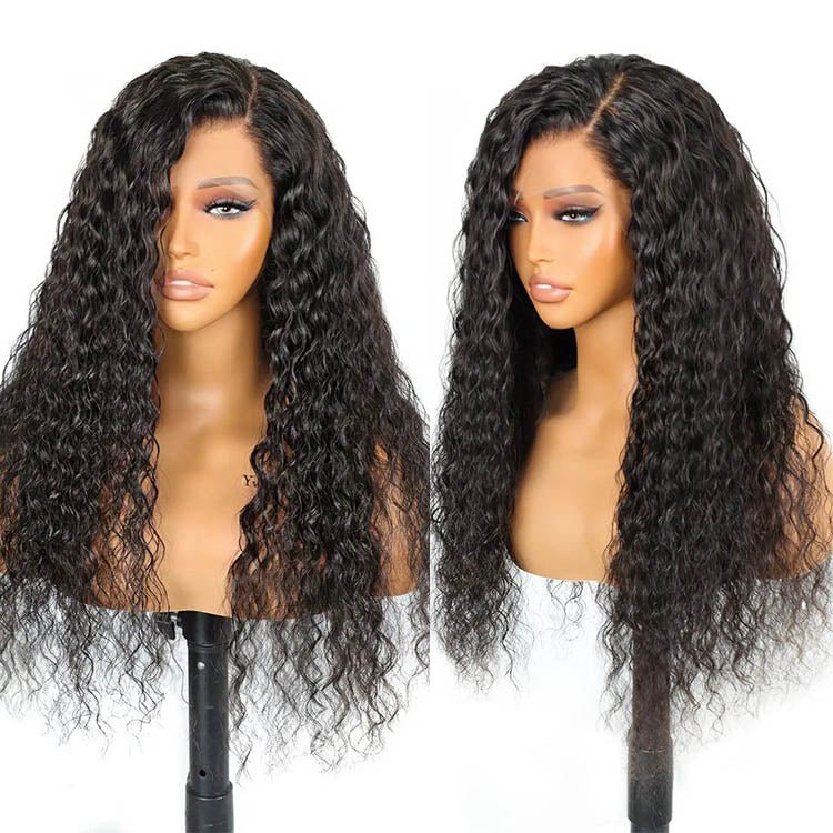 Ear to Ear Lace Frontal Wig Water Wave Hair Peruvian Human Hair Wet And Wavy Lace Front Wigs - Image 3
