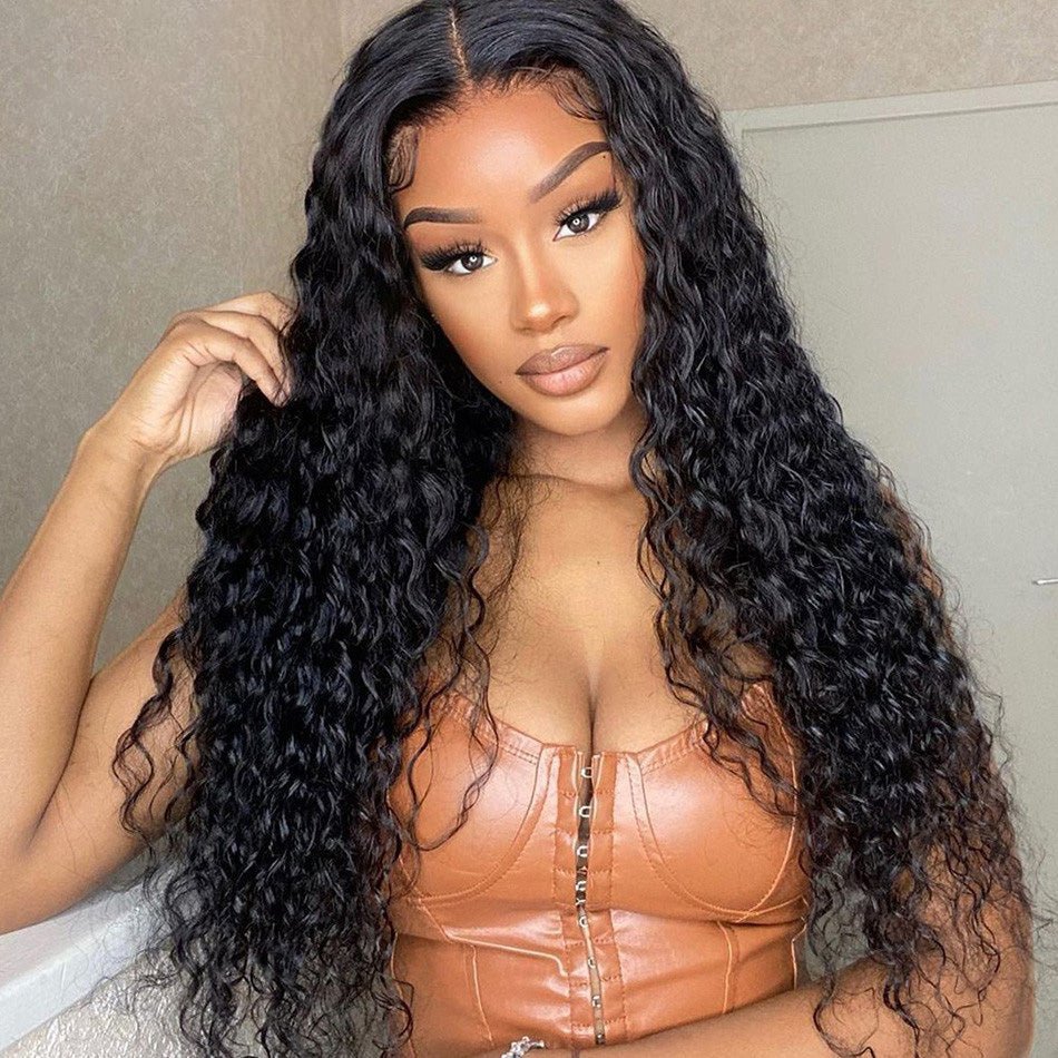 Ear to Ear Lace Frontal Wig Water Wave Hair Peruvian Human Hair Wet And Wavy Lace Front Wigs - Image 5