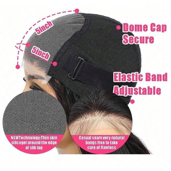 Glueless Max-cap Super Double Drawn 5X5 Straight BOB Wig 250% density - Image 3