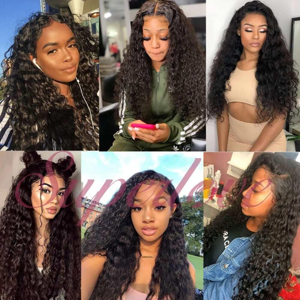 4x4 Lace Closure Water Wave Human Hair Wig Brazilian Hair Remy Hair Wig Wet and Wavy Hair - Image 3