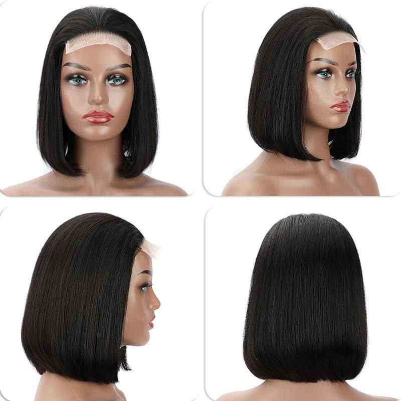 Lightning Deal 4x4 Lace Closure Bob Straight Wig - Image 6