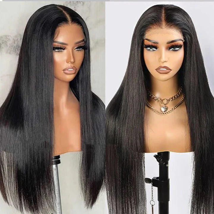Peruvian Human Hair 5x5 Lace Closure Straight Wigs For Black Women - Image 3