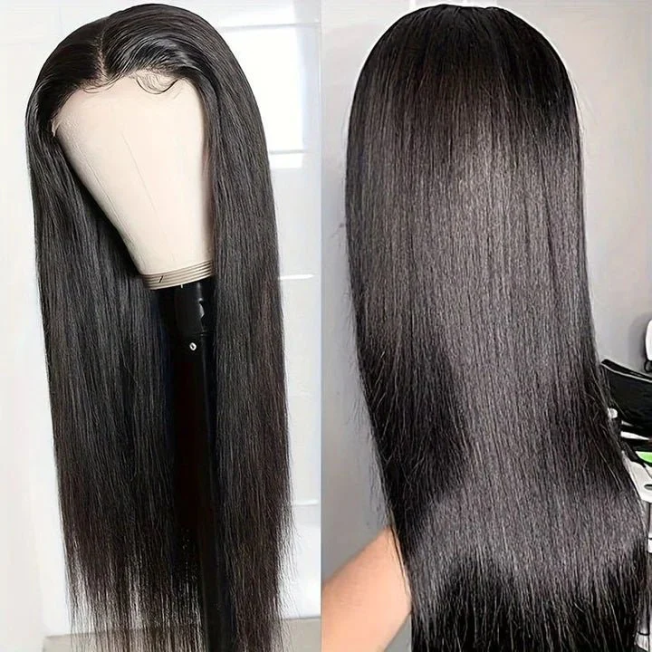 Peruvian Human Hair 5x5 Lace Closure Straight Wigs For Black Women - Image 4
