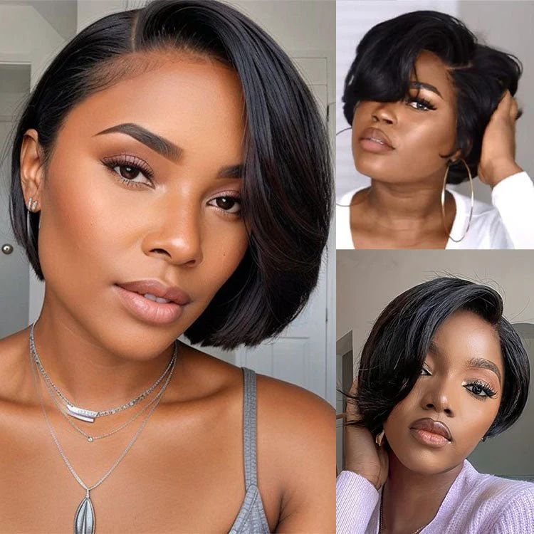 13x4 Lace Front Pixie Cut Wig 8 inch Ear to Ear Lace Front Human Hair Wig Glueless Short Wigs - Image 3