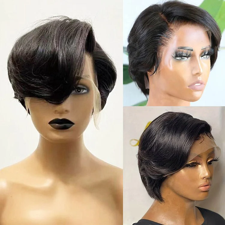 13x4 Lace Front Pixie Cut Wig 8 inch Ear to Ear Lace Front Human Hair Wig Glueless Short Wigs - Image 4