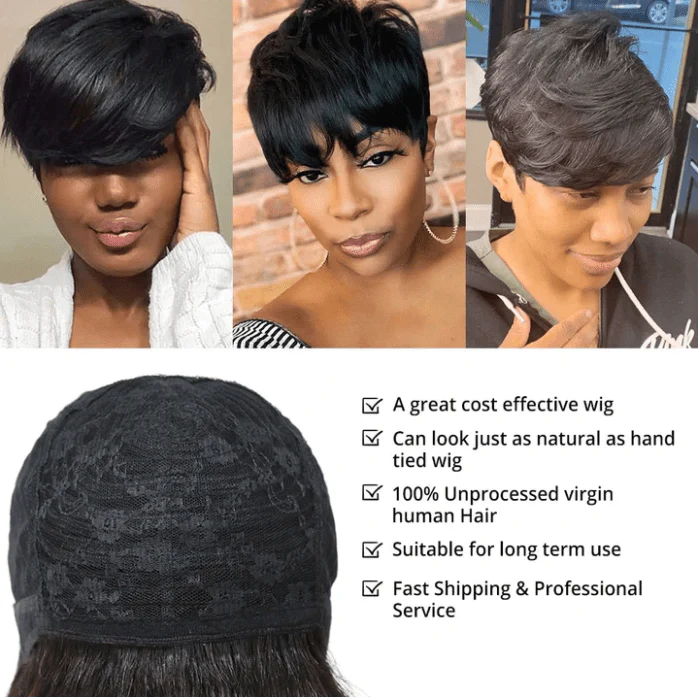 Flash Sale | ReadytoGo Pixie Cut Glueless Human Hair Wig Hot Boss Lady Hairstyle - Image 3