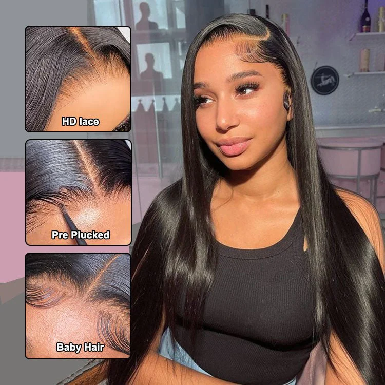 ReadytoGo 13x6 HD Transparent Lace Frontal Straight Wigs