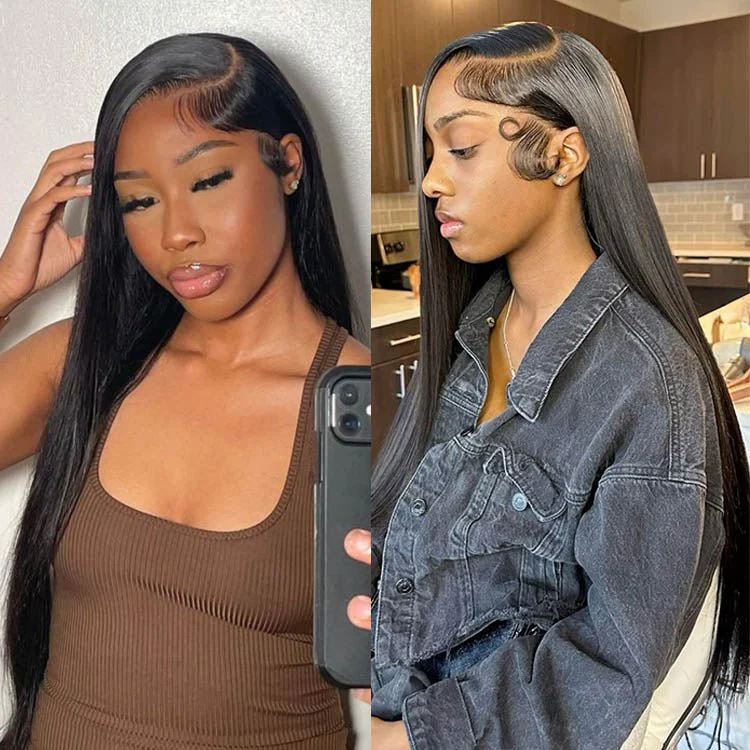 Glueless 13x4 HD Transparent Lace Frontal Straight Wigs For Women - Image 6