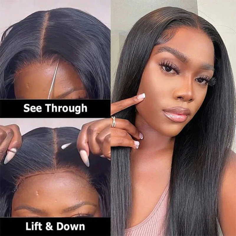 ReadytoGo Glueless 13x4 Full Frontal Lace Straight Peruvian Human Hair Wig - Image 3