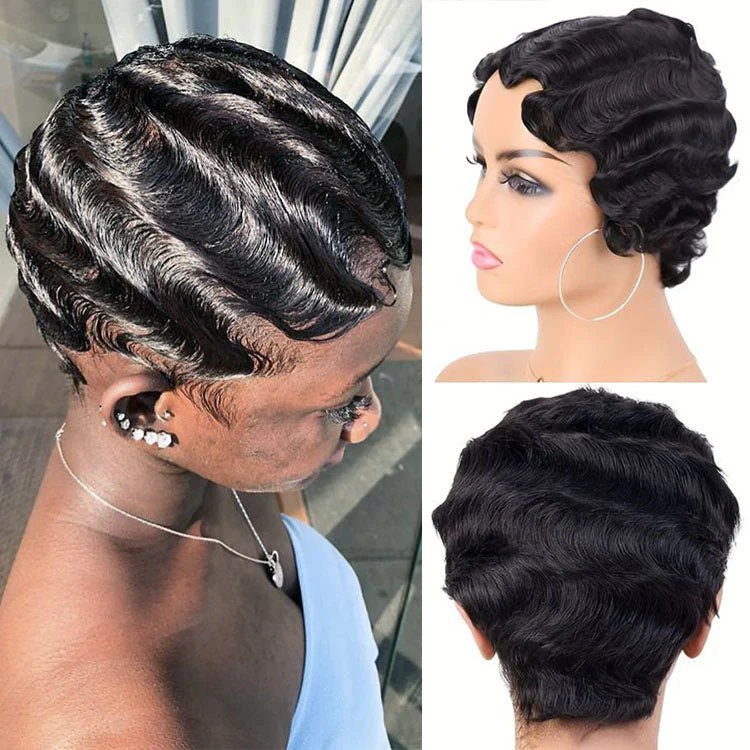 Buy 1 Get 1 Free︱Combo No.2 Razor Cut Pixie Wig And Finger Wave Wig - Image 3