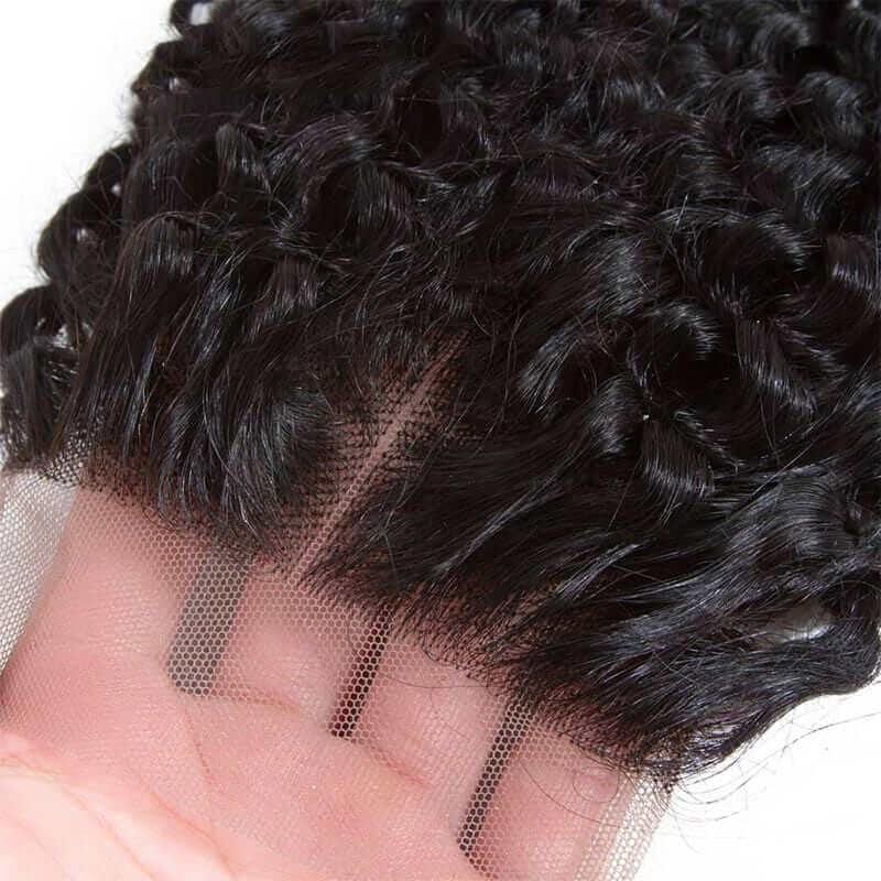 Water Wave Hair Lace Closure Human Hair 4x4 Three Way Part Closure With Baby Hair - Image 3