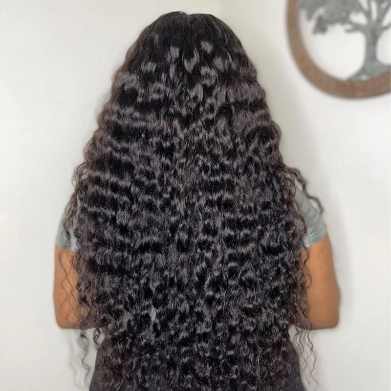 Glueless Water Wave 13x4 Frontal Lace Wig Full Volume 100% Human Hair - Image 4