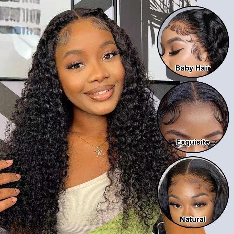 4x4 Lace Closure Water Wave Malaysian Wigs - Image 3