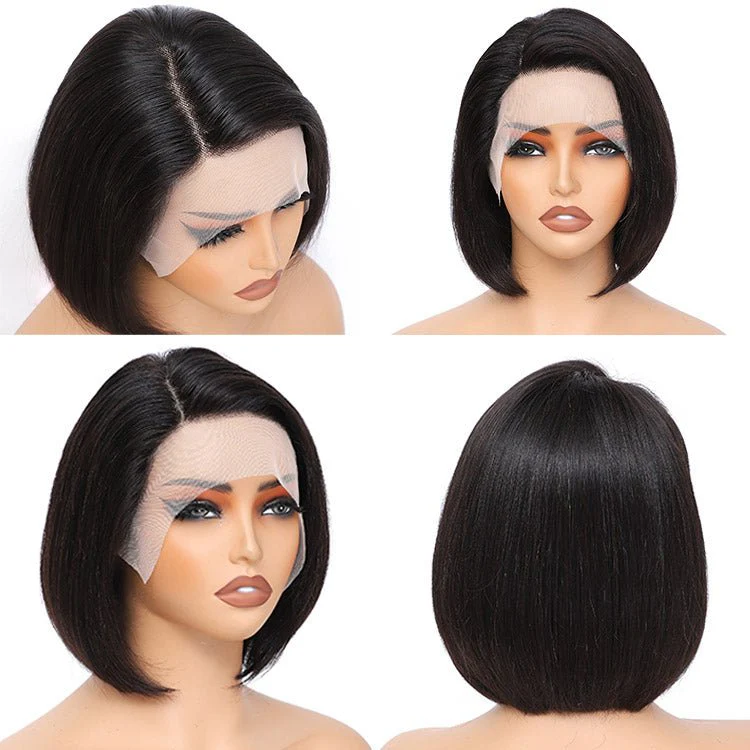 Worth Having-Superlove Glueless Straight HD lace human hair Anti-slip tape breathable Cap bob wig - Image 2