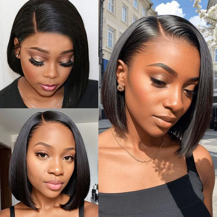 Worth Having-Superlove Glueless Straight HD lace human hair Anti-slip tape breathable Cap bob wig - Image 4