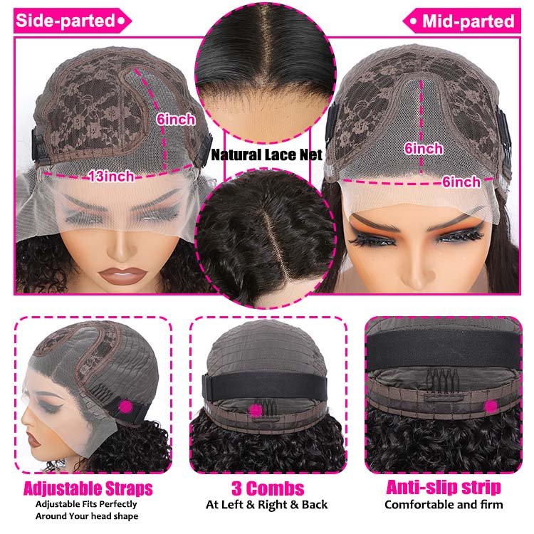 Worth Having-Superlove  Glueless Water HD lace human hair Anti-slip tape breathable Cap bob wig - Image 2
